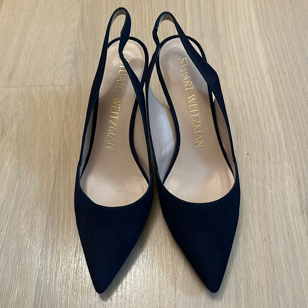 Stuart Weitzman Navy Blue Leilana Pump